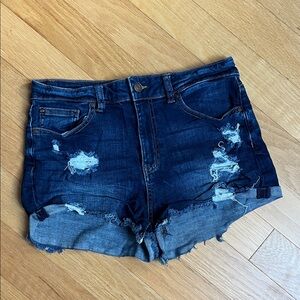 Enjean Blue Distressed Denim Shorts